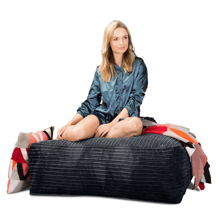 CloudSac 250 Memory-Schaum Ottomane Sitzbank Fußhocker - Cord Schwarz 03