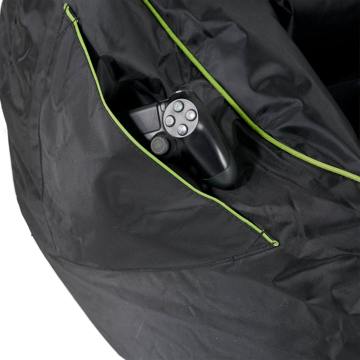Egg Gaming Sitzsack - Schwarz / Grün 04