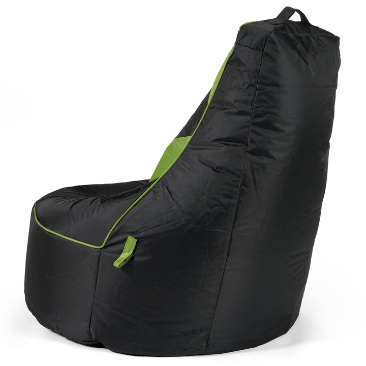 Gesteppter Gaming Sitzsack - Schwarz / Grün 03