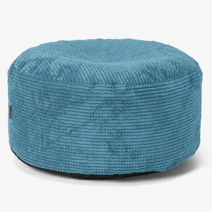 Großer runder Fußhocker - Pom-Pom Türkis