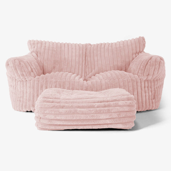 Josephine Sitzsack Sofa - Ultra Plüsch Cord Pastellrosa 02