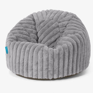 Klassicher Kindersessel Sitzsack 1-5 jahren - Ultra Plüsch Cord Grau