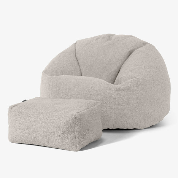 Klassischer Sitzsack Sessel - Bouclé Elfenbein 01