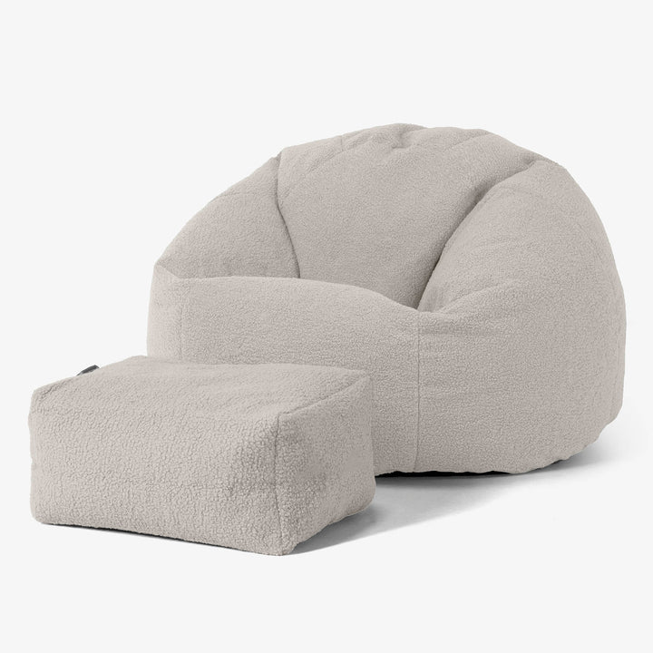 Klassischer Sitzsack Sessel - Bouclé Elfenbein 02