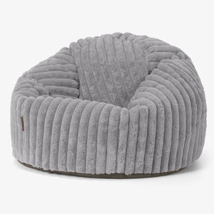 Klassischer Sitzsack Sessel - Ultra Plüsch Cord Grau