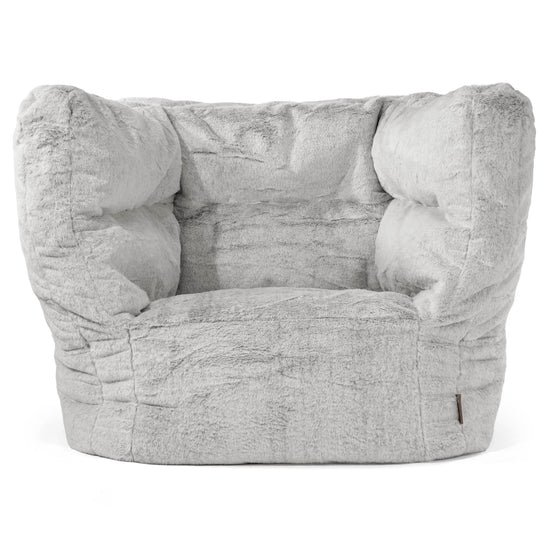 Louis Sitzsack Ohrensessel - Kaninchen Kunstfell Hellgrau 01