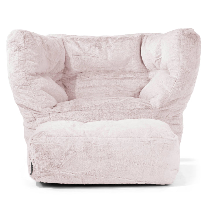 Louis Sitzsack Ohrensessel - Kaninchen Kunstfell Pastellrosa 02