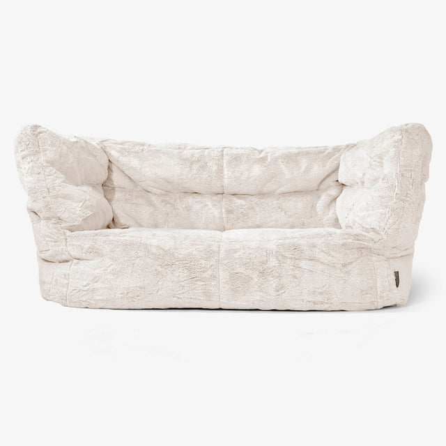 2-Sitzer Albert Sitzsacksofa 2.0 - Kaninchen Kunstfell Weiß 01