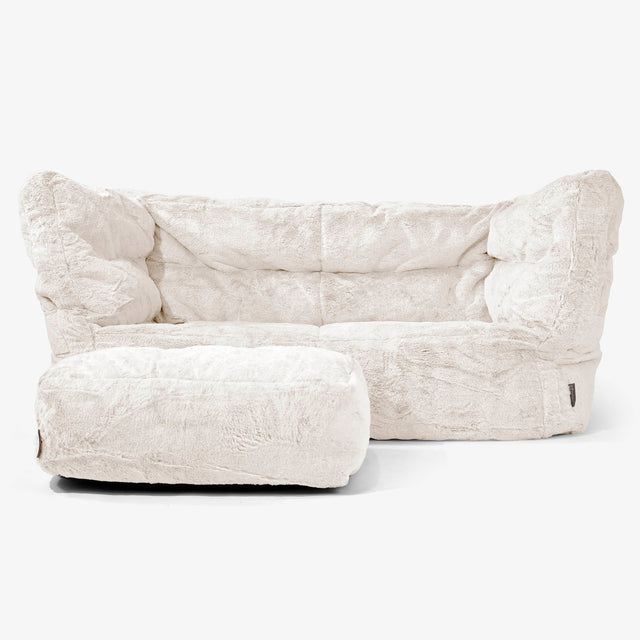 2-Sitzer Albert Sitzsacksofa 2.0 - Kaninchen Kunstfell Weiß 02