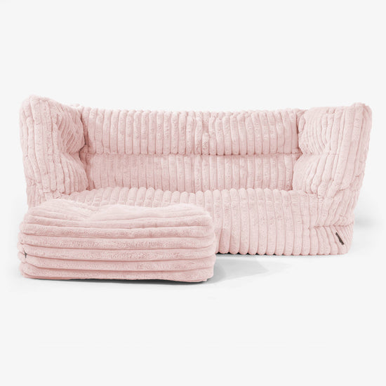 2-Sitzer Albert Sitzsacksofa 2.0 - Ultra Plüsch Cord Pastellrosa 02