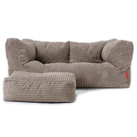 2-Sitzer Albert Sitzsacksofa - Cord Beigegrau 02
