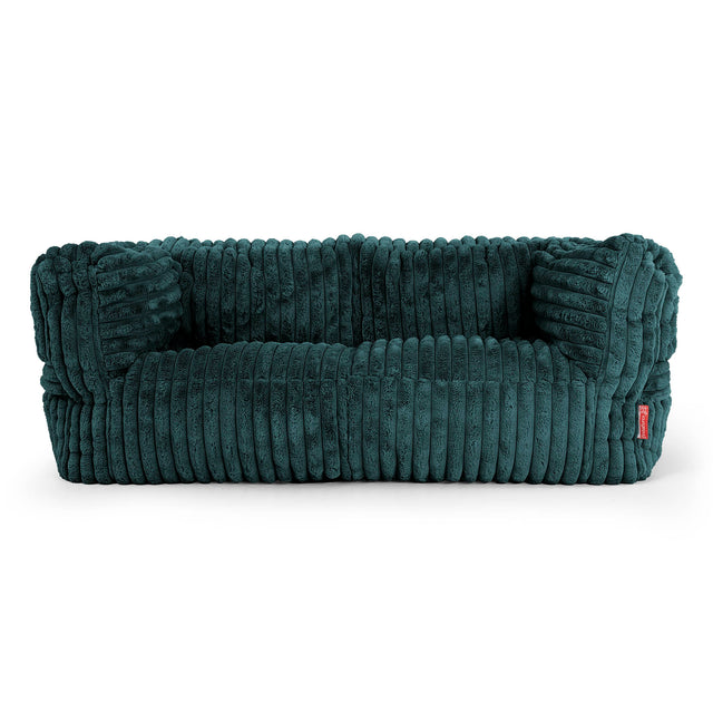 2-Sitzer Albert Sitzsacksofa - Ultra Plüsch Cord Blaugrün 01