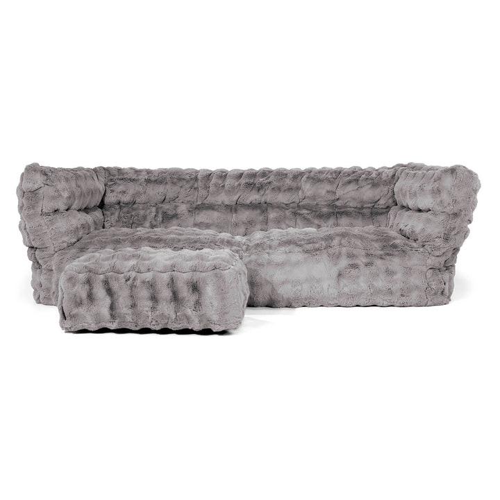 3-Sitzer Albert Sitzsacksofa 2.0 - Bubble Pelz Grau 02