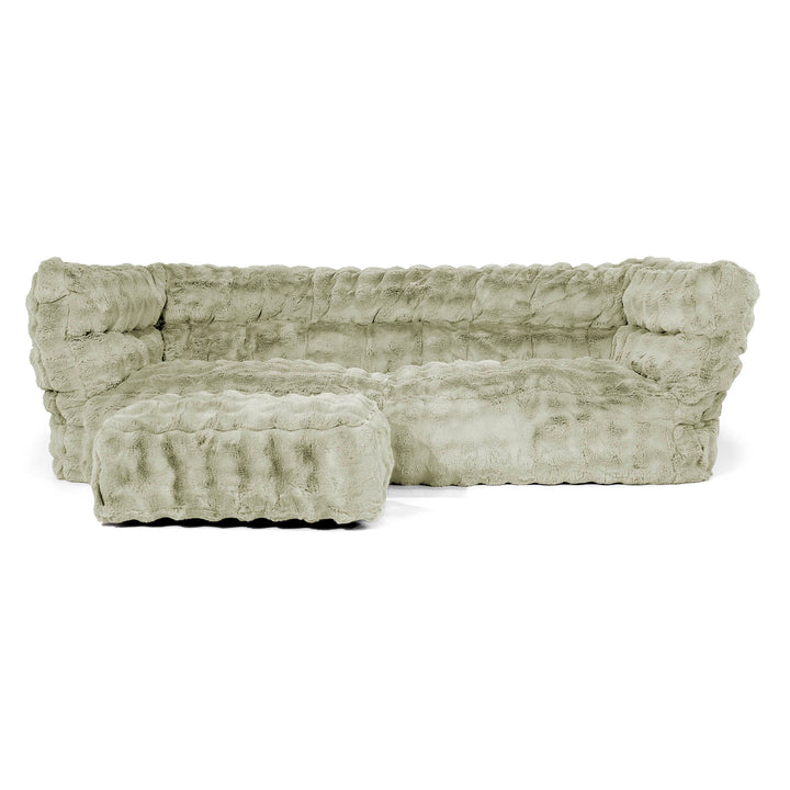 3-Sitzer Albert Sitzsacksofa 2.0 - Bubble Pelz Salbeigrün 02