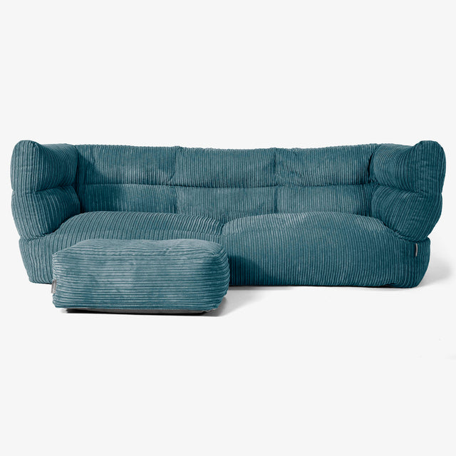 3-Sitzer Albert Sitzsacksofa 2.0 - Cord Blaugrün 02