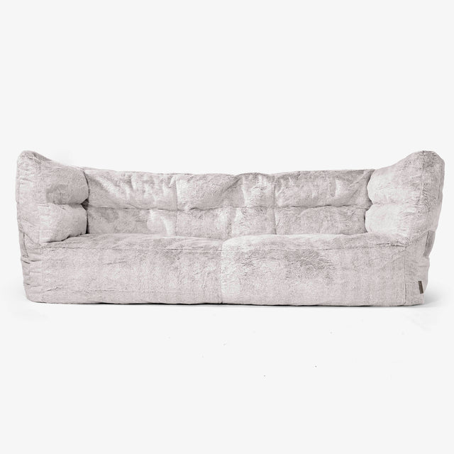 3-Sitzer Albert Sitzsacksofa 2.0 - Kaninchen Kunstfell Hellgrau 01