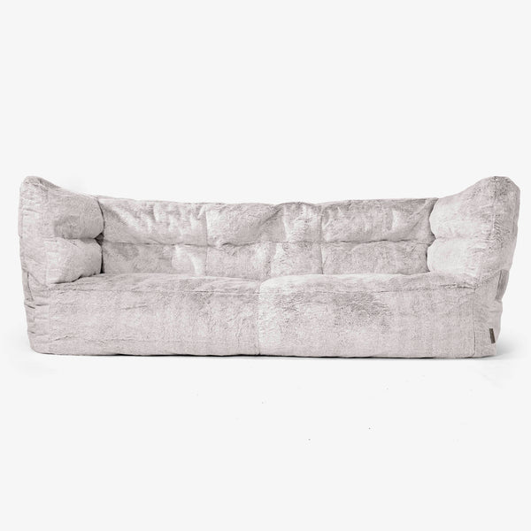 2-Sitzer Albert Sitzsacksofa 2.0 - Kaninchen Kunstfell Hellgrau