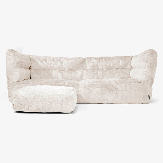 3-Sitzer Albert Sitzsacksofa 2.0 - Kaninchen Kunstfell Weiß 02