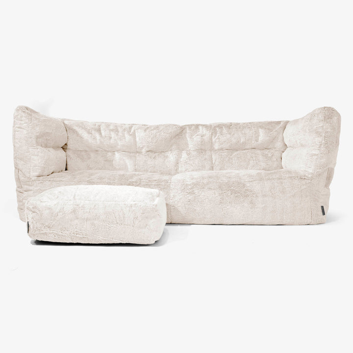 3-Sitzer Albert Sitzsacksofa 2.0 - Kaninchen Kunstfell Weiß 02