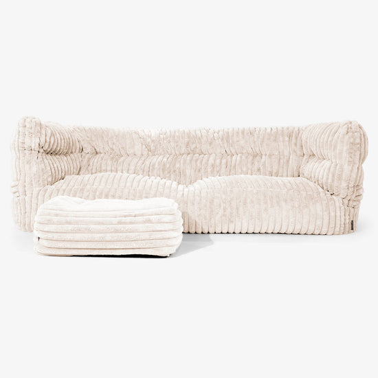 3-Sitzer Albert Sitzsacksofa 2.0 - Ultra Plüsch Cord Creme 02