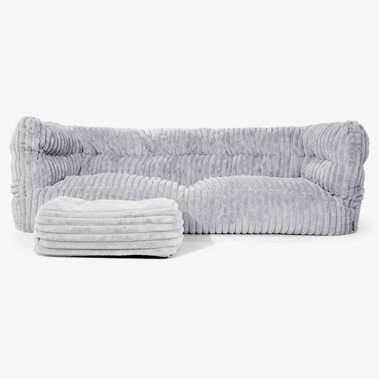 3-Sitzer Albert Sitzsacksofa 2.0 - Ultra Plüsch Cord Taubenblau 02