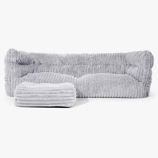 3-Sitzer Albert Sitzsacksofa 2.0 - Ultra Plüsch Cord Taubenblau 02