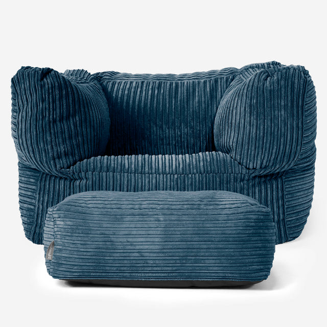 Albert Sitzsack Ohrensessel - Cord Marineblau 02