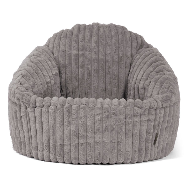 Bubble Sitzsack Sessel - Ultra Plüsch Cord Grau 01