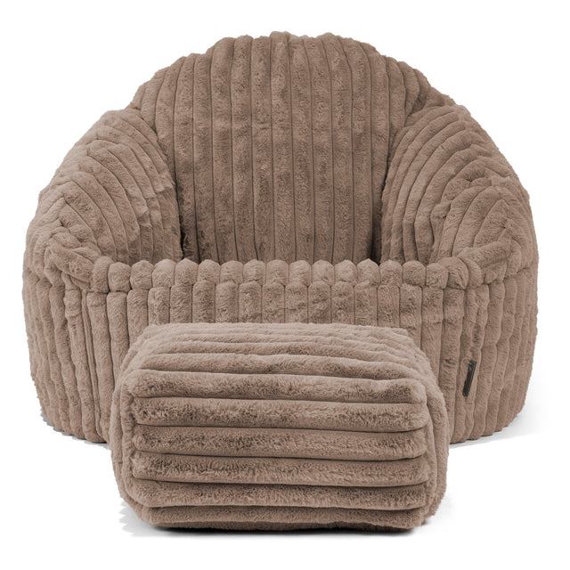 Bubble Sitzsack Sessel - Ultra Plüsch Cord Nerzfarben 02