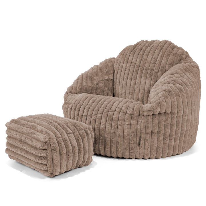Bubble Sitzsack Sessel - Ultra Plüsch Cord Nerzfarben 03