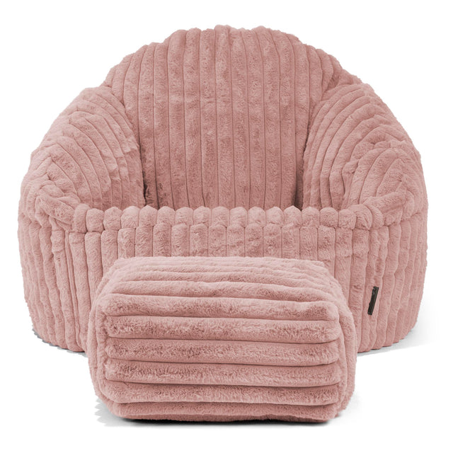 Bubble Sitzsack Sessel - Ultra Plüsch Cord Pastellrosa 02