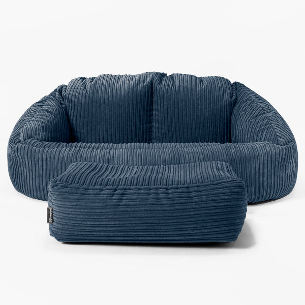 Bubble Sitzsack Sofa - Cord Marineblau 01