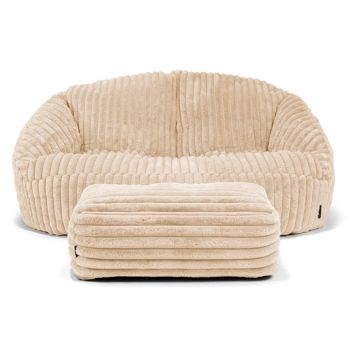 Bubble Sitzsack Sofa - Ultra Plüsch Cord Creme 02