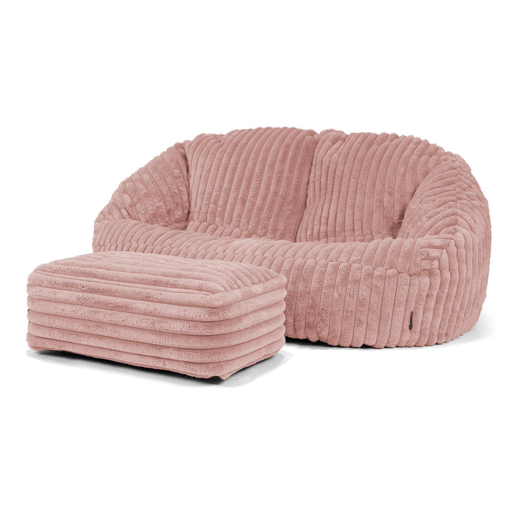 Bubble Sitzsack Sofa - Ultra Plüsch Cord Pastellrosa 03