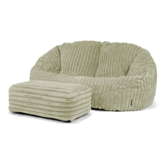 Bubble Sitzsack Sofa - Ultra Plüsch Cord Salbeigrün 03