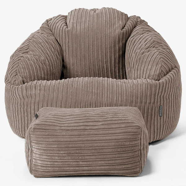 Bubble Sitzsack Sessel - Cord Beigegrau 01