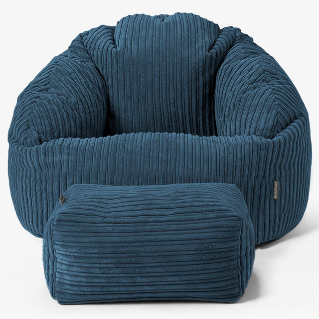Bubble Sitzsack Sessel - Cord Marineblau 02