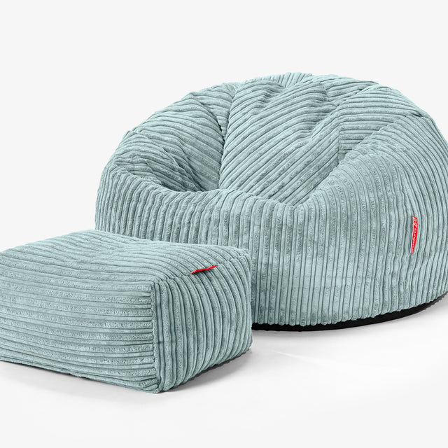 Klassischer Sitzsack Sessel - Cord Mintgrün 02