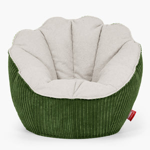 Natalia Sacco Sitzsack Stuhl - Bouclé & Cord Nadelwaldgrün