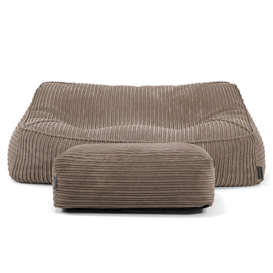 Das Slouchy Sitzsack Sofa - Cord Beigegrau 02