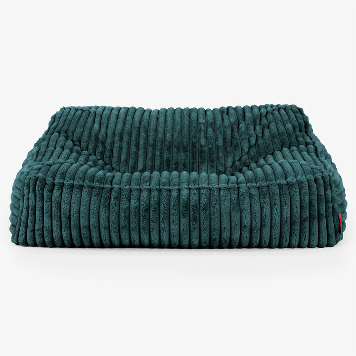 Das Slouchy Sitzsack Sofa - Ultra Plüsch Cord Blaugrün 02