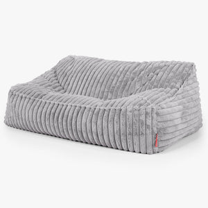 Das Slouchy Sitzsack Sofa - Ultra Plüsch Cord Grau
