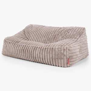 Das Slouchy Sitzsack Sofa - Ultra Plüsch Cord Nerzfarben