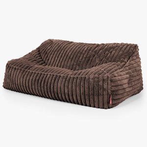 Das Slouchy Sitzsack Sofa - Ultra Plüsch Cord Nussbraun