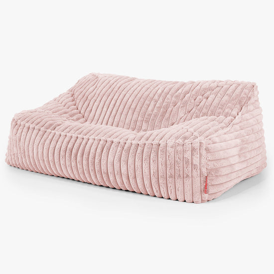 Das Slouchy Sitzsack Sofa - Ultra Plüsch Cord Pastellrosa 01