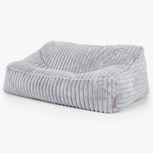 Das Slouchy Sitzsack Sofa - Ultra Plüsch Cord Taubenblau