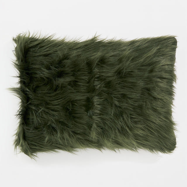 Dekokissen / Sofa Kissenbezug 35 x 50cm - Mongolisches Kunstfell Salbeigrün 01
