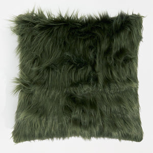 Dekokissen / Sofa Kissenbezug 47 x 47cm - Mongolisches Kunstfell Salbeigrün