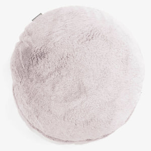 Dekokissen / Sofa Kissenbezug Rund 50cm - Kaninchen Kunstfell Pastellrosa