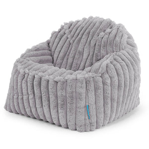 Der Slouchy Kinder Sitzsack 2-6 Jahre - Ultra Plüsch Cord Grau